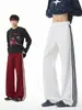 Colección Otoño 2026: Pantalones Largos de Mezcla de Algodón con Tres Rayas, Sin Sombra para Pared, Tallas M-5XL, HK261033-Especial P32
