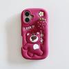 Lindo Oso Fresa Adecuado para Funda de Teléfono Móvil Apple 16Promax 15Pro Resistente a Caídas Iphone14 Silicona 13/12 Femenino