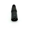 Cabezal Canon 3 pines Pin Pin carcasa chapada en oro electrophoretic black y cola de goma negra a través de conducción 3 pines conector XLR macho suizo