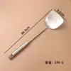 Conjunto de Utensílios de Cozinha de Aço Inoxidável Duas Peças Ferramentas Domésticas de Cozinha Resistentes a Altas Temperaturas Wok Espátula Raspador de Panela Concha Colher para Panela Quente