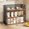 Estante de Almacenamiento de Escritorio de Gran Capacidad y Estante de Almacenamiento de Tazas por Niveles, Gabinete Lateral, Gabinete Multifuncional de Almacenamiento de Tazas de Té para la Sala de Estar