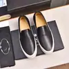 Novos Sapatos Casuais Masculinos P's em Couro Genuíno, Bico Redondo, Cano Baixo, Mocassins Respiráveis, Couro Bovino de Primeira Camada, Slip-On, Versátil para Negócios