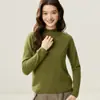 Dobladillo enrollado sin costuras, cuello semi-alto, suéter 100% cachemira pura para mujer, colección otoño/invierno 2026, suéter básico de punto simple y versátil