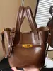 Bolso Cesta de Verduras Retro de Mano para Mujer 2025 Invierno Nuevo de Moda Estilo Coreano Bolso Cubo Bolso de Hombro Único Bolso Cruzado
