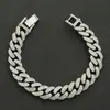 Tiktok Red social venta caliente pulsera de cadena cubana de diamantes completos pulsera para hombre pulsera exagerada genial joyería