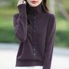 Suéter de Punto de Cuello Alto Grueso, Nuevo, Moderno y Elegante para Otoño e Invierno 2025, con Solapa Simple Elegante Femenina y Super Calidez