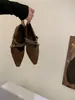 Sapatos Mary Jane Femininos 2025 Outono Novo com Fivela de Corrente em Camurça, Salto Oculto e Bico Fino, Estampa de Leopardo