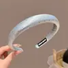 Diadema con Diseño de Corona Alta para Hacer que el Rostro Parezca Más Pequeño, Lujo Ligero, Antideslizante, Tejido, Patrón de Cuadros y Lunares, Sensación de Alta Gama para Adultos y Mujeres Jóvenes