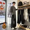Calça Jeans Lavada Estilo Americano para Homens, Calça Longa Casual Vintage Plissada, Modelagem Solta, Tamanho Grande, Calça Versátil de Perna Reta