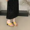 Primer Encuentro: Chanclas tejidas retro estilo francés para mujer, nueva colección de verano 2026, estilo vacacional, diseño grueso