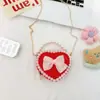 Bolsa Infantil Perla Princesa Estilo Chanel Niñas Lindo Moño Mujeres Tesoro Mini Cruzada Portátil Bolsa para Cambio Accesorios