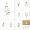 8 Designs Diferentes de Flores Cartões de Notas em Branco Conjunto de Papelaria Perfeito para Todas as Ocasiões