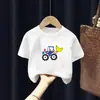 Camiseta de Manga Corta de Dibujos Animados de Algodón Puro para Niños Pequeños y Medianos, Nuevo Estilo de Moda Popular para Niños, Versátil Camiseta de Verano de Moda para Niños