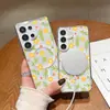 ¿Es artículo popular de celebridad de Internet flor amarilla y hoja funda de teléfono magnética para Apple 17 cubierta protectora transparente para iPhone 16