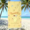 Toalla de Playa con Estampado de Perro Pudín de Sanrio, Absorbente de Agua, Secado Rápido, Fibra Ultrafina, Toalla de Baño para Vacaciones, Directo de Fábrica