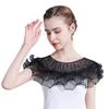 Suéter de cuello falso para mujer, combinable con todo, de algodón, con chal pequeño y encaje, de un solo cuello, para otoño e invierno, 2024