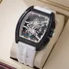 Barril de Vino Richard Hollow Moda Reloj para Hombre Reloj para Hombre Correa de Silicona Reloj de Pulsera Reloj de Cuarzo Al por Mayor