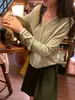 Cárdigan de Punto Rayado Estilo Coreano para Mujer, Nuevo Modelo Otoño Temprano 2026, Corte Holgado, Adelgazante, Versátil Top de Manga Larga para el Trabajo