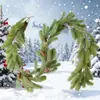 Guirnalda Artificial de Agujas de Pino Navideño Verde para Fiestas Navideñas, Banquetes de Boda, Decoración del Hogar, Decoraciones para Colgar en Ventanas y Escaleras