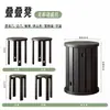 Bancos Redondos Apilables de Madera Maciza Engrosada, Bancos Plegables 4 en 1 Apilables, Bancos Apilables para Mesa de Comedor, Bancos Auxiliares para Mesa de Café