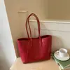 Shuai Mi Jia Moda Estilo Coreano Bolsa Tote Grande Capacidade Feminina 2026 Nova Bolsa de Ombro Simples Casual para Trabalho e Deslocamento