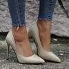En stock primavera y verano 2022 nuevos tacones altos de comercio exterior zapatos de moda para mujer sexy estilo europeo y americano punta fina brillo fino ambiente