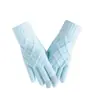 Guantes de cuadros de color sólido transfronterizos para hombres y mujeres, cálidos de invierno, forrados de felpa, tejido grueso tipo lana, pantalla táctil, guantes de alta gama