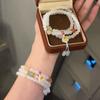 Lindo Pulsera de Amistad de Tres Círculos de Pata de Gato a la Parrilla de Carbón Estilo Chino Pulsera de Amistad Tejida de Moda Accesorio de Mano Transparente de Alto Valor de Nicho