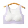 Ropa interior de desarrollo para niñas en stock para estudiantes de secundaria, chaleco deportivo anti-choque cómodo sin costuras de seda helada para chicas de preparatoria