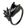 Anillos Negros Transfronterizos Europeos y Americanos de Amazon Anillos de Animales con Apertura Cruzada Personalizados para Hombres y Mujeres Anillos Creativos para el Dedo Índice