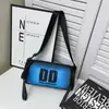 Bolso Cruzado de Bloques de Color de Moda para Mujer, Bolso Cilíndrico, Bolso de Hombro Casual de Calle a la Moda, Bolso Cruzado Deportivo Unisex de Moda con Letras