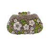 Bolso de Piedra Exportación Diamante Goteado de Aceite Bolso de Mano para Cena Flor de Esmalte Bolso de Mano para Mujer Bolso de Banquete Transfronterizo para la Noche