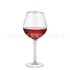 Copa de Cóctel Whiskey Borgoña Transparente de Tallo Alto con Borde Dorado Copa de Vino Tinto Copa de Cristal para Vino