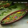 Restaurante de hot pot moderno estilo montanha, louça criativa, pratos com gelo seco para shabu-shabu de carne, travessa comercial de cogumelos e vegetais