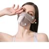 Máscara de proteção solar de seda feminina, máscara facial de proteção UV de verão para ciclismo, máscara facial médica de seda fina