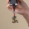 Acompanhado por pingente de veado de sândalo natural, chaveiro de carro masculino e feminino, pingente de corrente de celular para amantes, letras