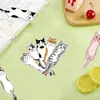 30 gatos de dibujos animados transfronterizos acompañan la serie de gatos de lectura mariposa decoración simple para diario de mano al por mayor marcapáginas de cartón blanco