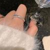 Anillo de trefilado de estilo antiguo para mujer, vintage, de alta gama, de lujo ligero, anillo para dedo, circonita, anillo liso, anillo superpuesto que combina con todo