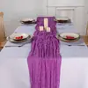 Caminho de mesa bali vermelho de Ano Novo, mesa de sobremesas para festa de casamento, toalha de mesa longa torcida, decoração com atmosfera de Natal