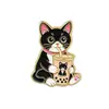 Broche de metal de gato de desenho animado, distintivo fofo em forma de animal de liga, acessório de joia criativo para comércio exterior transfronteiriço