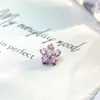 Aretes de Flor de 5 Pétalos Super Brillantes de Aleación de Titanio F136 con 6 Diamantes G23 Titanio Rosca Interna Zirconia Piercing para Labio Piercing para Lengua Joyería