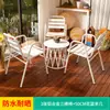 Conjunto de Mesa e Cadeiras Externas Mojia para Pátio, Mesa e Cadeiras Externas de Alumínio Fundido, Conjunto de Mesa e Cadeiras Nórdicas de Liga de Alumínio para Jardim de Villa