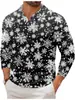Camisa de botones estampada de nuevo estilo transfronteriza, polo casual de manga larga con estampado digital para hombre