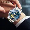 Reloj Longbo Longbo 83719 Venta al por Mayor Reloj de Cuarzo Transfronterizo Cronógrafo de Tres Ojos y Seis Manecillas Reloj Deportivo para Hombre Hombres