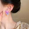 Yu Shuxin con aretes de flores color dopamina atmósfera de verano para mujer dulces hermosos aretes blancos aretes de vacaciones