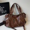 Bolso Tote de Color Sólido Simple de Gran Capacidad Decoración con Cremallera Bolso de Hombro Clásico Textura Popular Retro Bolso Cruzado de Alta Calidad