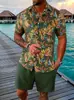 Conjunto de Camisa de Manga Corta de Moda para Hombre de Comercio Exterior Más Vendido Transfronterizo, Conjunto de Pantalones Cortos Deportivos Casuales con Estampado 3D