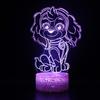 Lámpara de mesa con luz nocturna 3D LED, control remoto táctil colorido, USB, regalo creativo, exclusiva transfronteriza para el equipo Wang Wang.