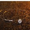 Plata de ley 925 línea de pesca collar de un solo diamante joyería al por mayor fábrica directa simple fresca luz de lujo moda cadena para el cuello
