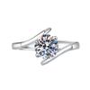 Anillo ajustable de imitación de diamantes Moussan para niñas, estilo europeo y americano, de Amazon, creativo y de moda.